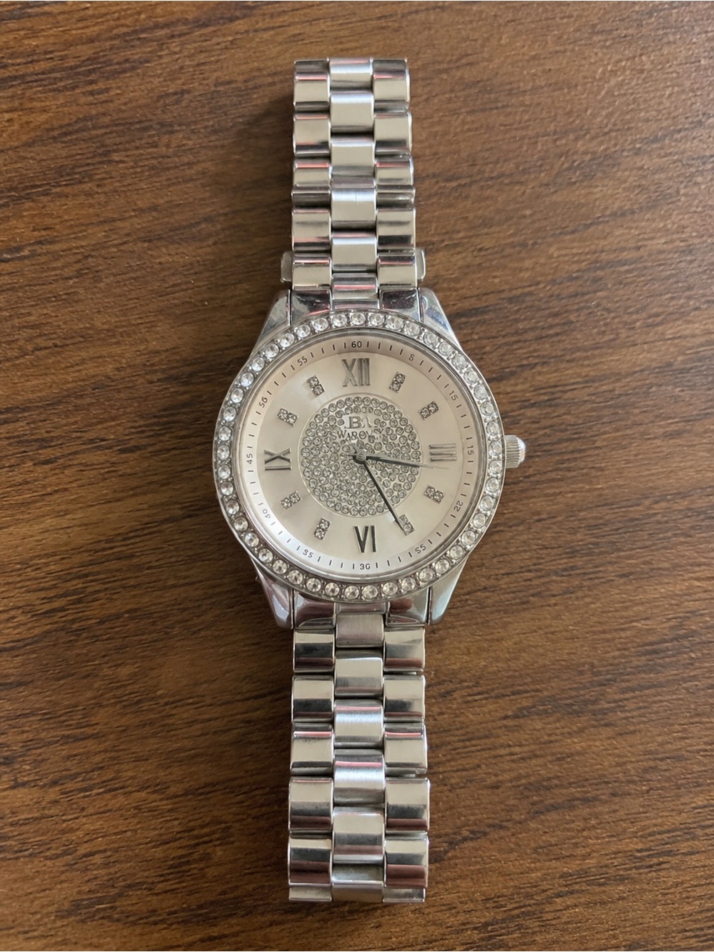Crystal-Accent Silver Women's Bracelet Watch